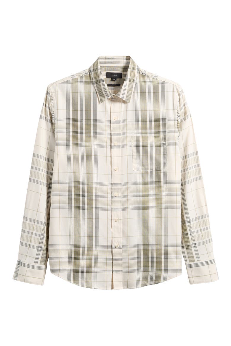 Dunluce Plaid Button-Up Shirt, Alternate, color, BLANCO/DRIVER GREEN