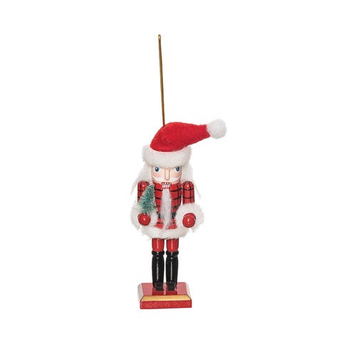 Nutcracker W/Tree Christmas Ornament