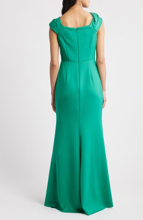 ELIZA J ELIZA J WRAP NECKLINE SCUBA CREPE GOWN