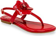 CHASE AND CHLOE Floral Post Toe Sandal