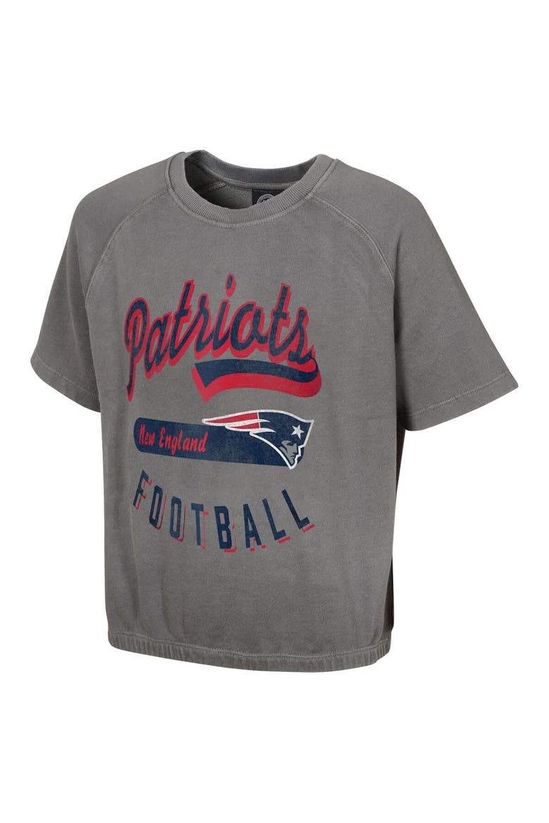 Women's  Gray New England Patriots Mineral Wash Short Sleeve Top, Alternate, color, Gray
