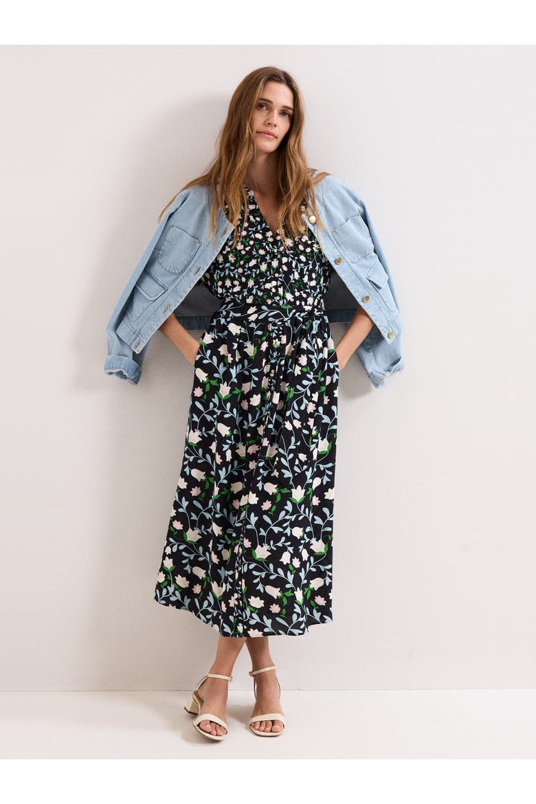 Luisa Floral Dress, Alternate, color, Black Multi