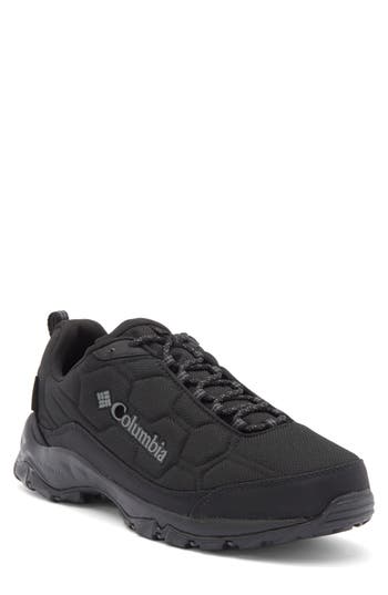 Columbia Firecamp Iii Waterproof Hiking Shoe In Black/dark Grey