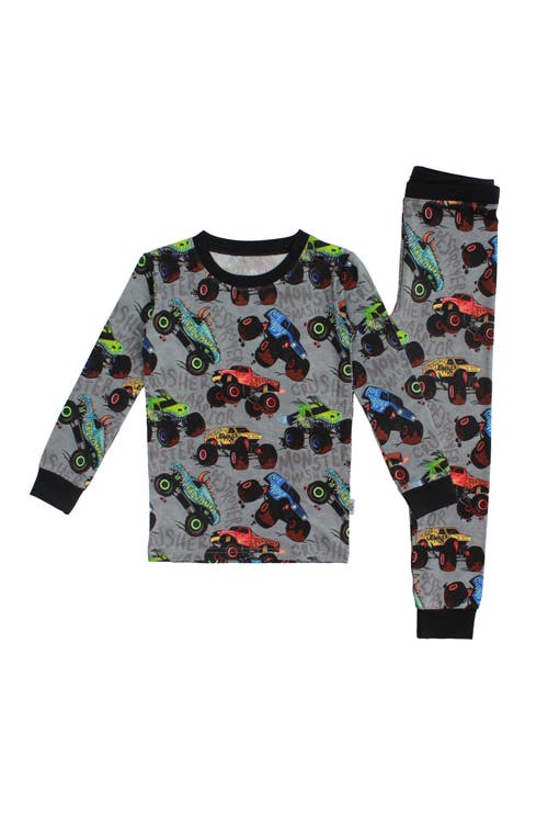 Fletch Kids'  Monster Jammies 2 Piece Pajama Set In Gray