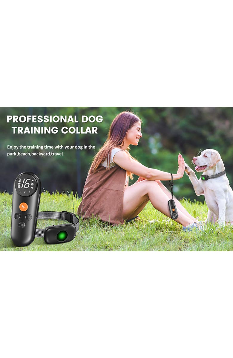 PET LIFE Ellipse LED 1-to-3 Dog 550-Yard Range 16-Level Vibration Sound and Stimulation Training Dog Collar, Alternate, color, 