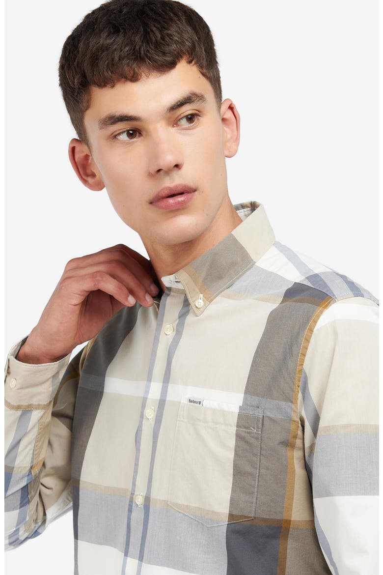 Harris Tailored Fit Plaid Cotton Button-Down Shirt, Alternate, color, AMBLE SAND TARTAN