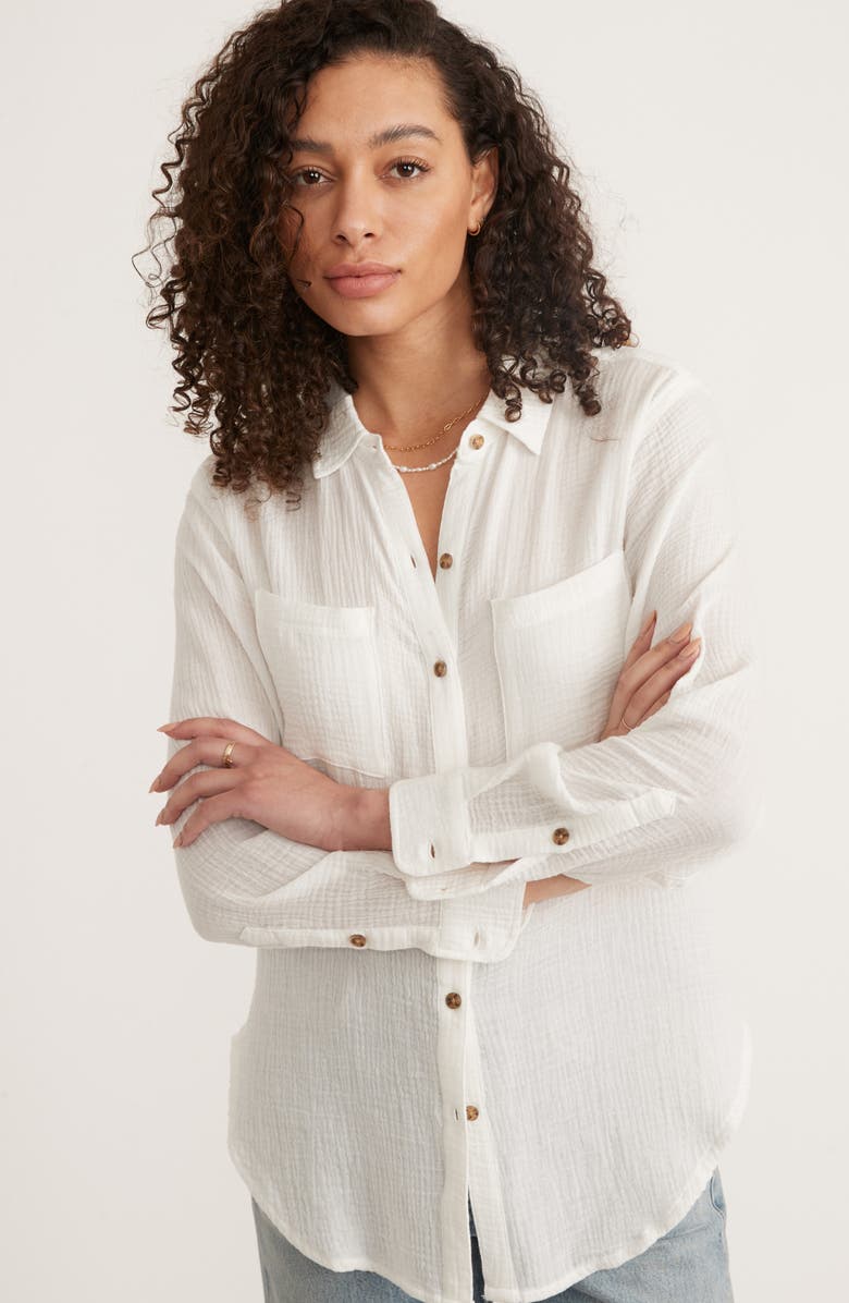 Marine Layer Reese Cotton Button-Up Shirt, Alternate, color,
