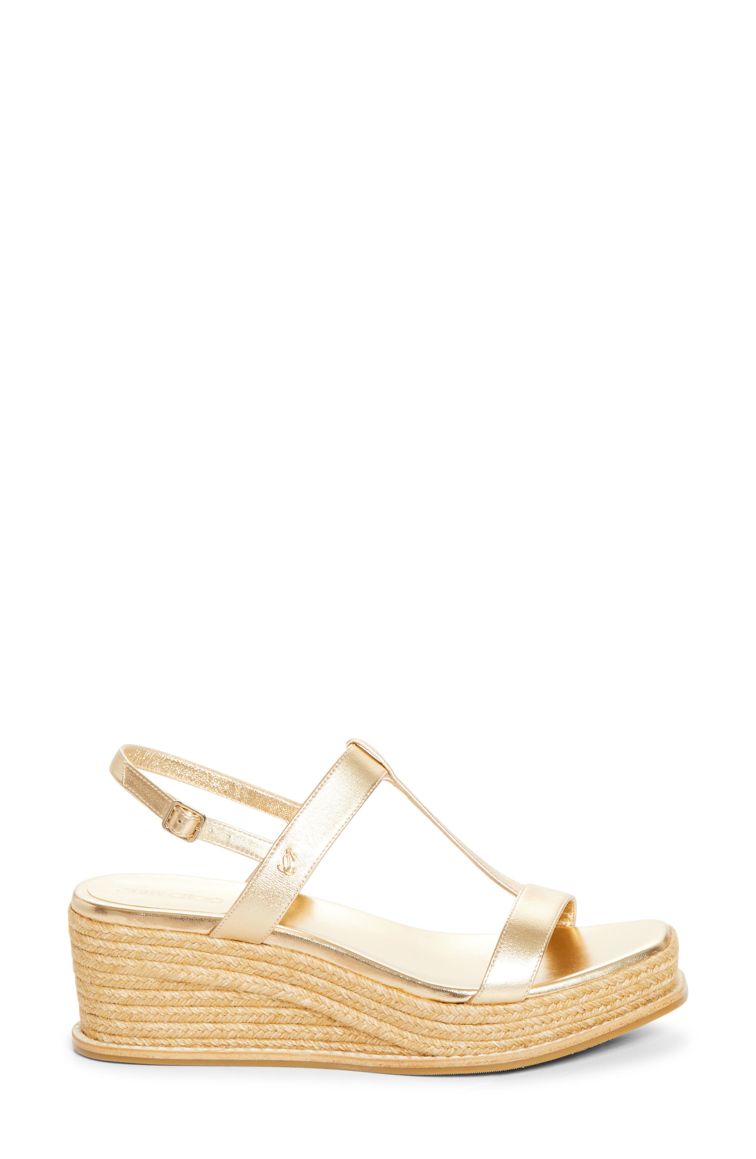 Theia Wedge Sandal, Alternate, color, GOLD