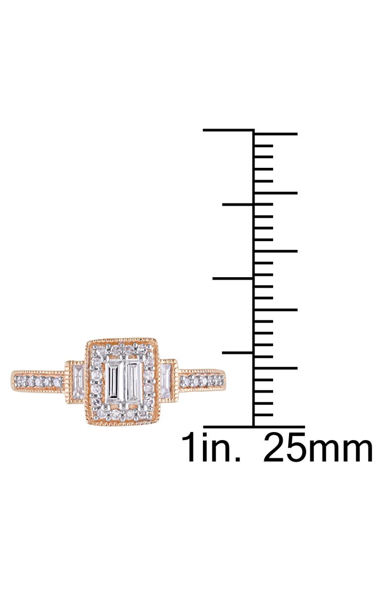 Julianna B. 1/3 CTTW Diamond Square Halo Ring 10k, Alternate, color,