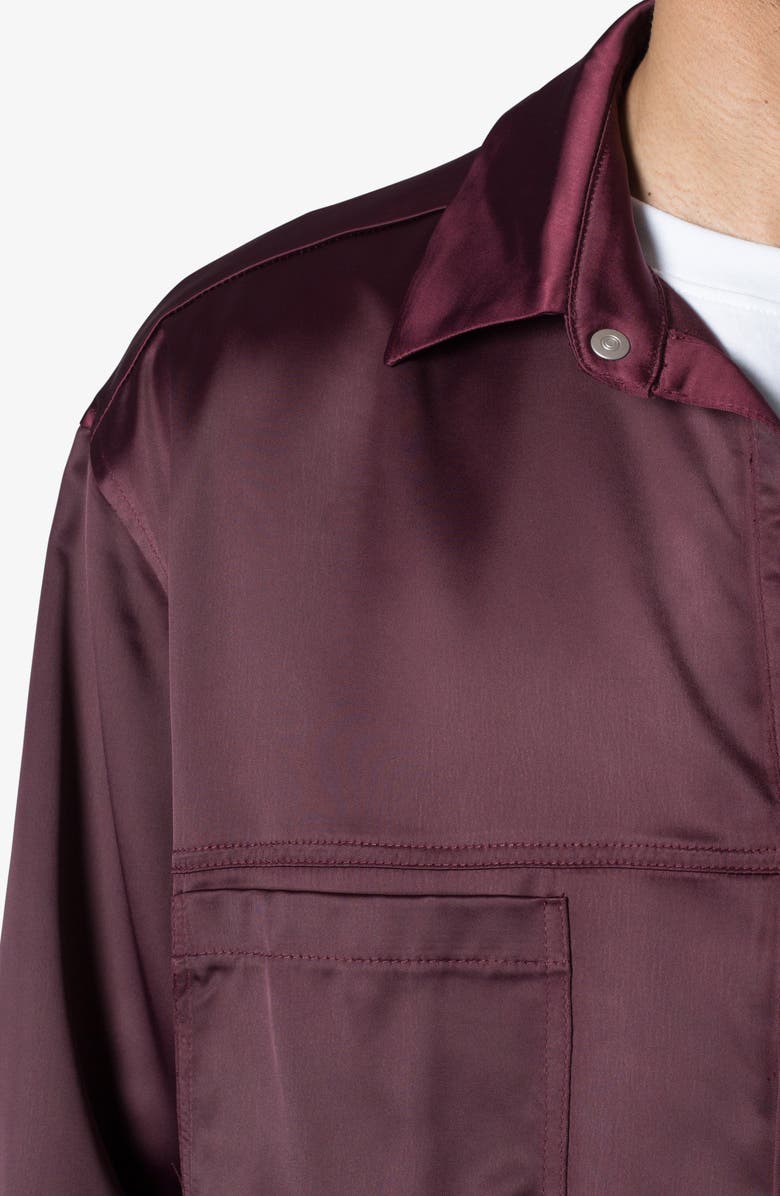 mnml Snap Front Satin Pajama Shirt, Alternate, color, 