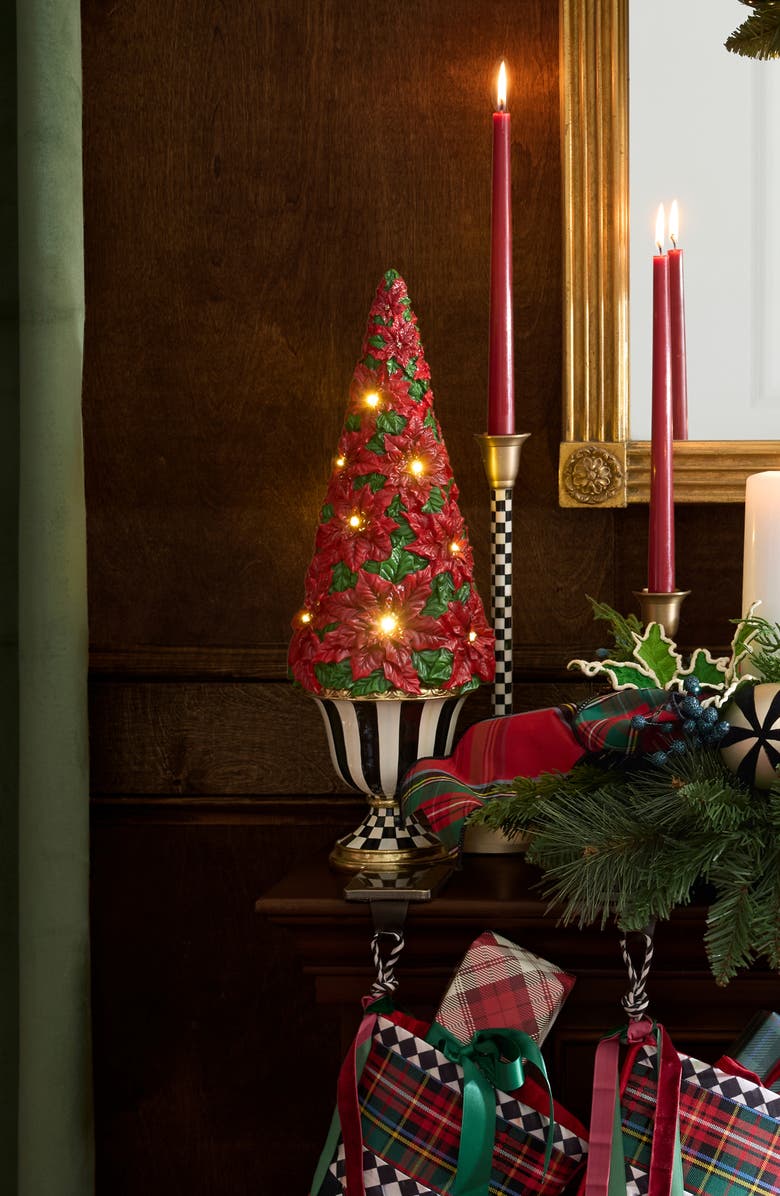 MACKENZIE CHILDS Illuminated Poinsettia Tree, Alternate, color, Red