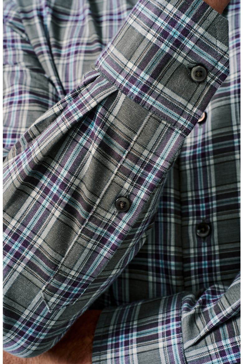 Plaid Cotton Sport Shirt, Alternate, color, OLIVE/ MULTI