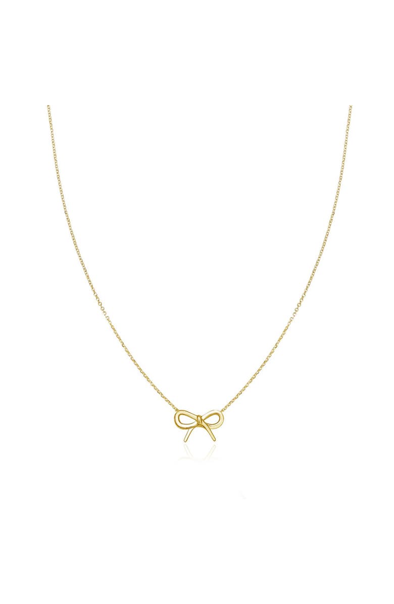 The Lovery Fine Jewelry Gold Bow Necklace, Main, color, Yellow Gold