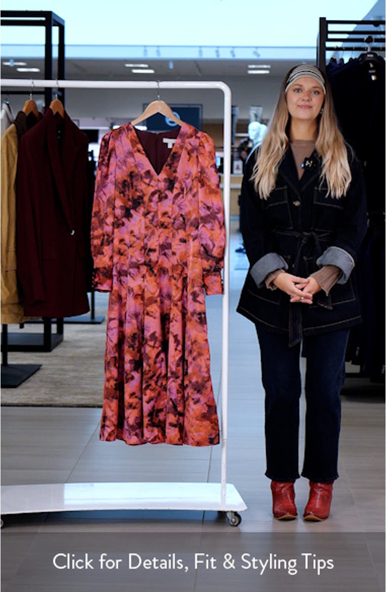 Long Sleeve Satin Midi Dress, sales video thumbnail