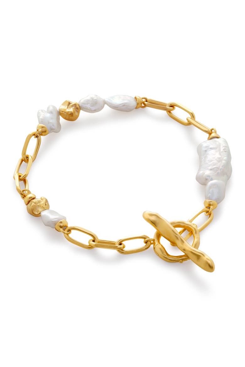 x Amy Powney Keshi Pearl Bracelet, Main, color, YELLOW GOLD