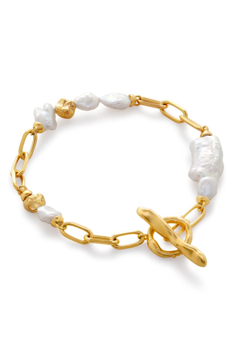 Monica Vinader x Amy Powney Keshi Pearl Bracelet, Main, color, 18Ct Gold Vermeil / Pearl