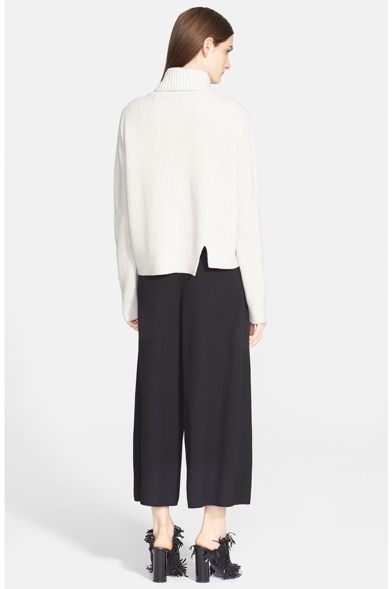 Ribbed Wool & Cashmere Turtleneck Sweater, Alternate, color, OFF WHITE