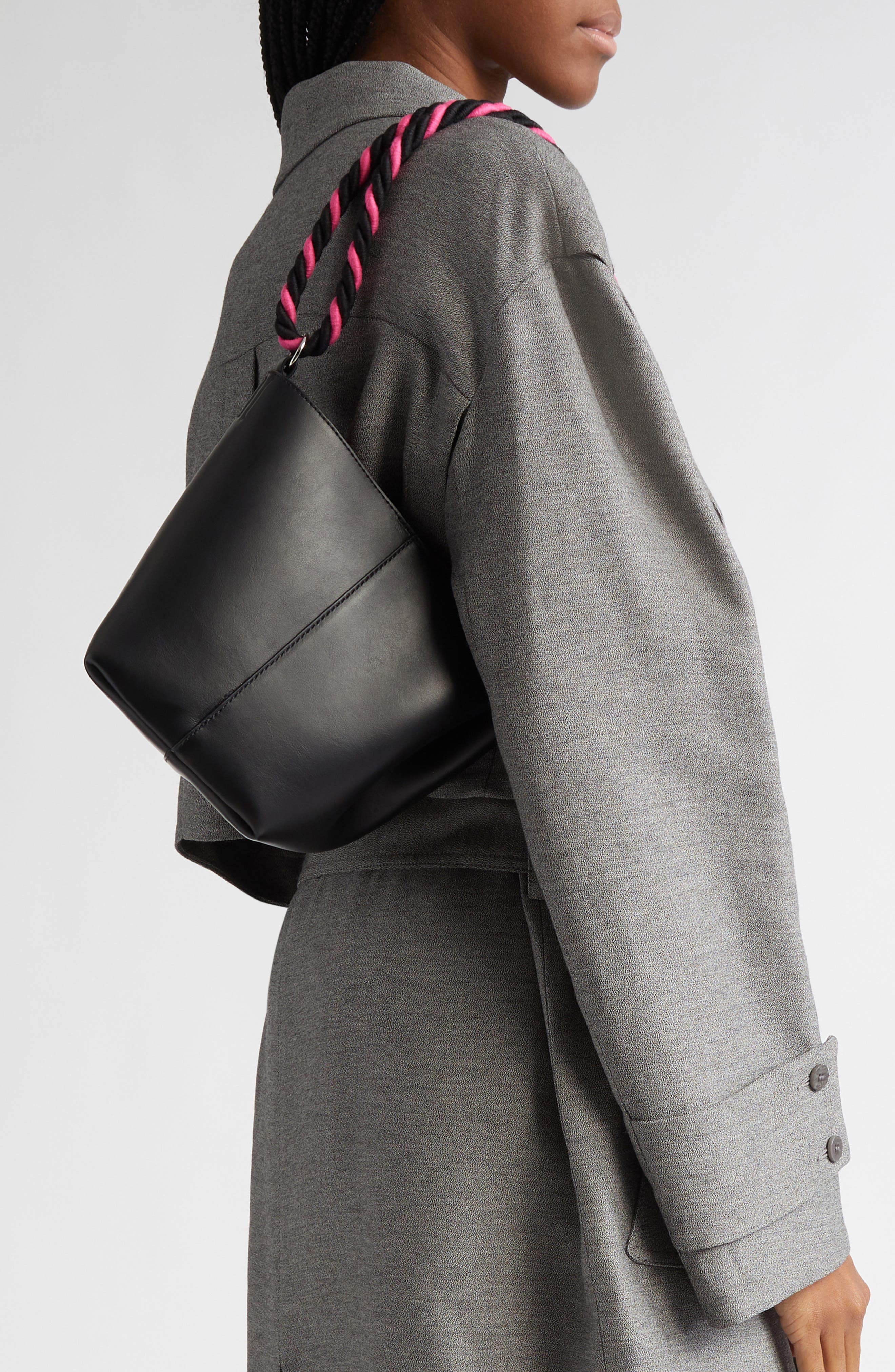 JW Anderson The JWA Small Corner Leather Bucket Bag, Alternate, color, 