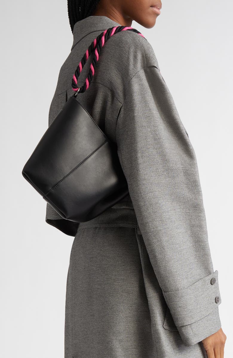 JW Anderson The JWA Small Corner Leather Bucket Bag, Alternate, color,