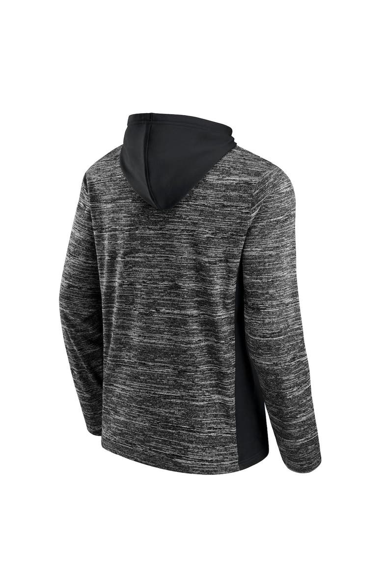 FANATICS Men's Fanatics Branded Heathered Charcoal/Black Brooklyn Nets Instant Replay Colorblocked Pullover Hoodie, Alternate, color, 