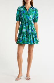 SUGARLIPS Jaidy Floral Cotton Shirtdress
