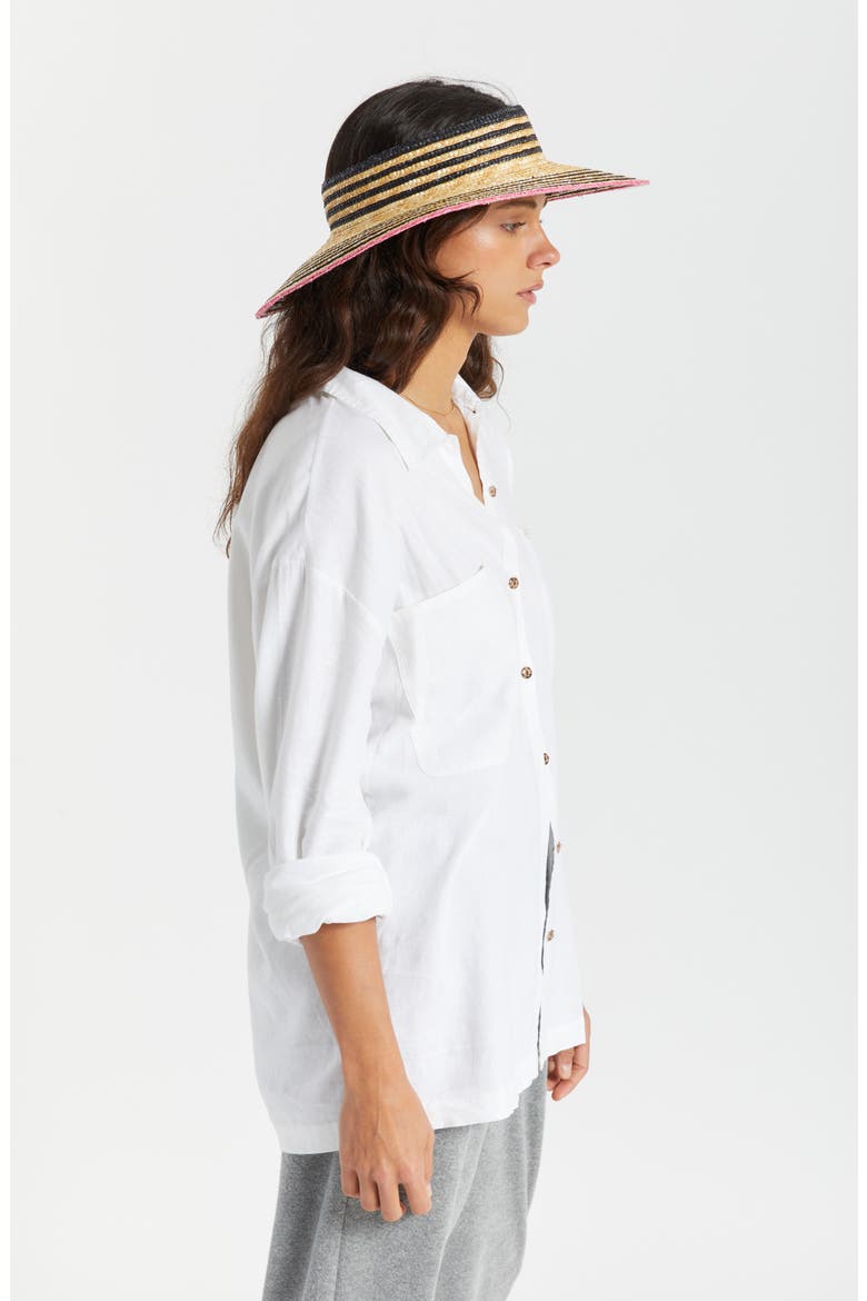 Joanna Straw Visor, Alternate, color, HONEY/ BLACK/ PINK