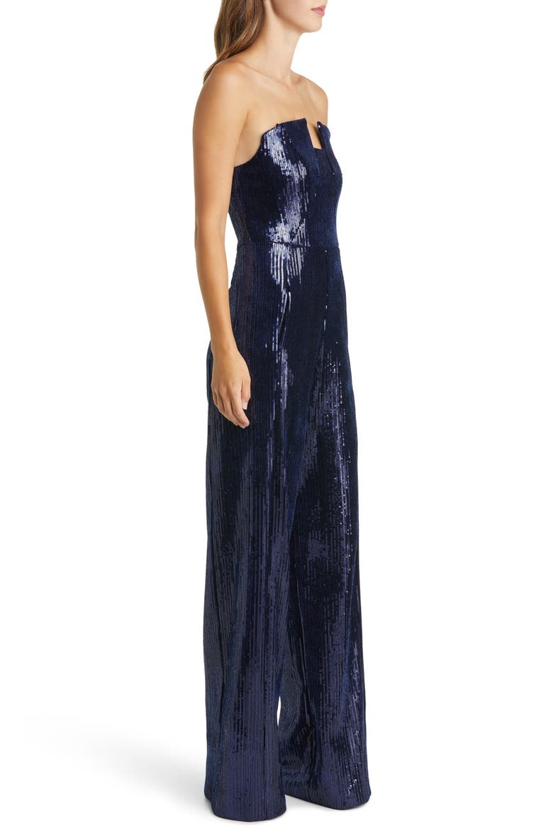 Lena Sequin Strapless Jumpsuit, Alternate, color, DAZZLING ABYSS