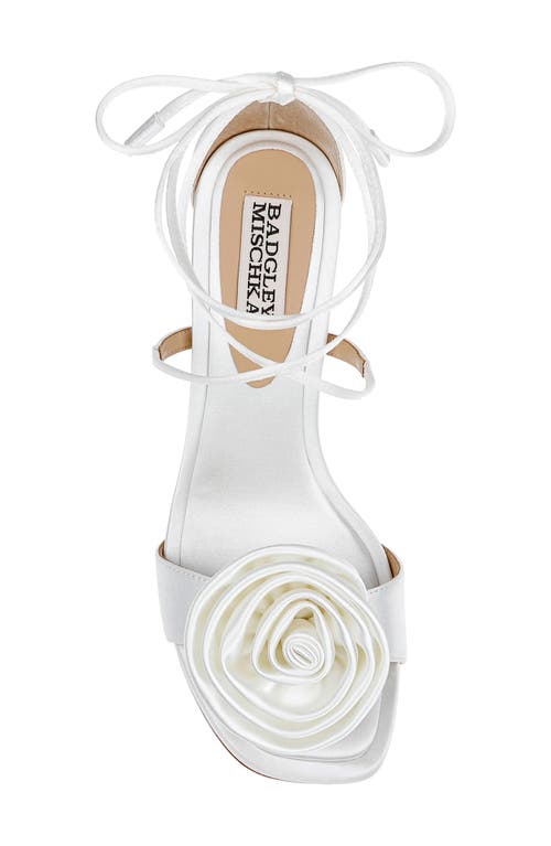 Shop Badgley Mischka Collection Janelle Ankle Wrap Sandal In White Satin
