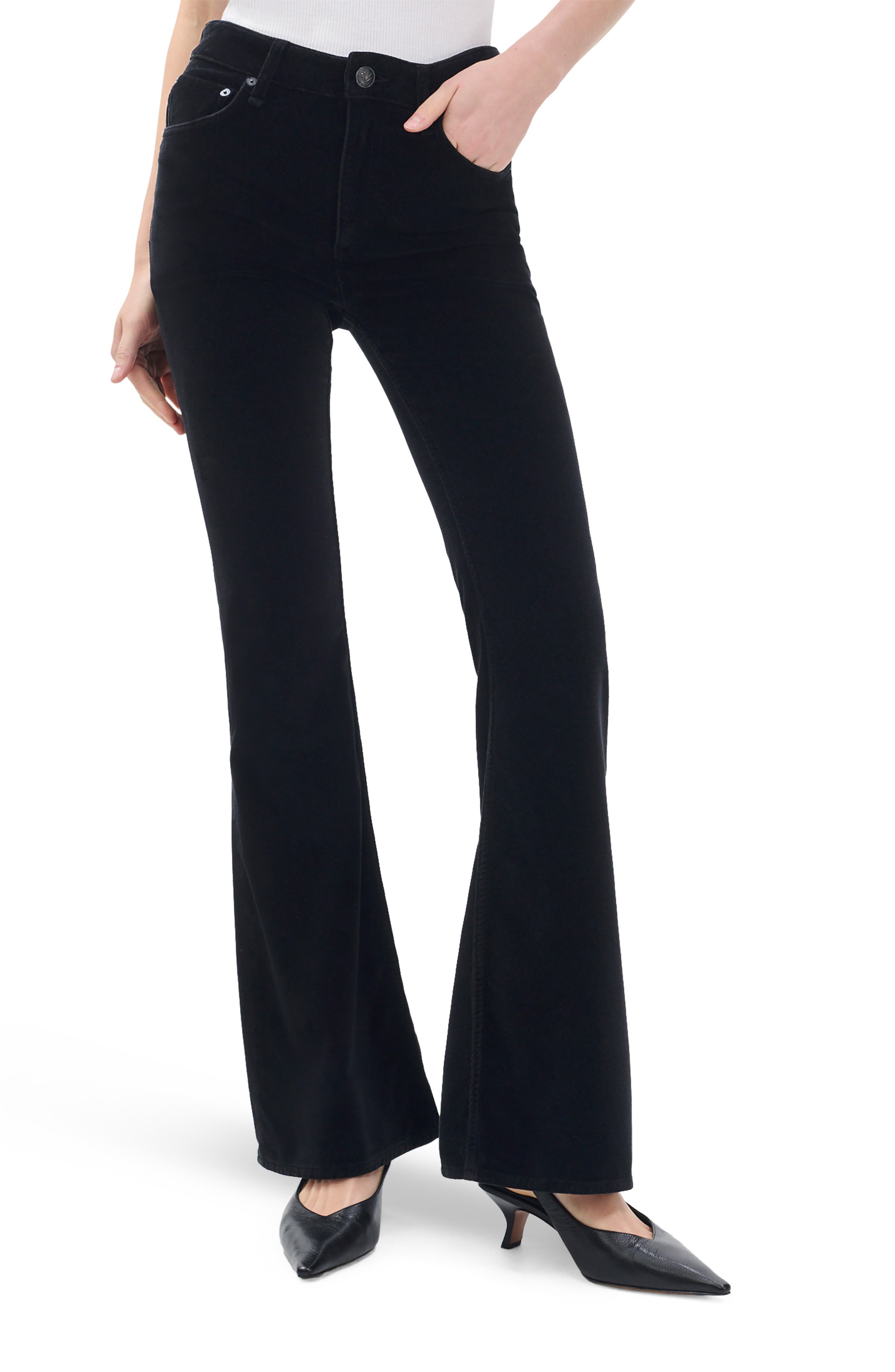 Flexi Velvet Dahlia Mid Rise Flare Jeans