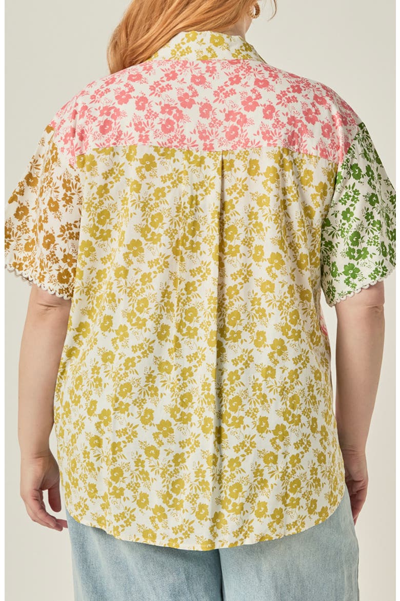 Floral Colorblock Shirt, Alternate, color, YELLOW MULTI