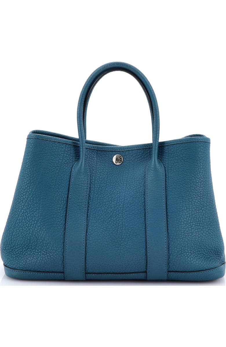 Pre-Owned Hermes Garden Party Tote Leather 30, Alternate, color, Bleu Outremer