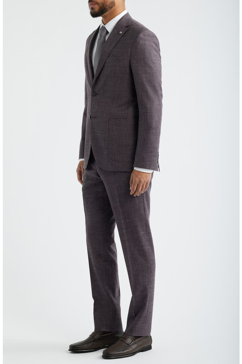 Midland Contemporary Fit Mauve Slub Woll Blend Suit, Alternate, color, MAUVE