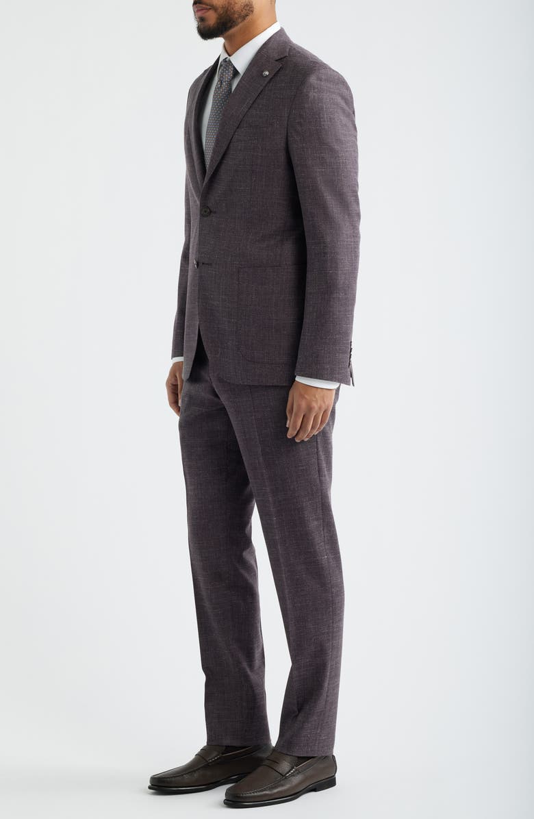 Jack Victor Midland Contemporary Fit Mauve Slub Woll Blend Suit, Alternate, color, Mauve