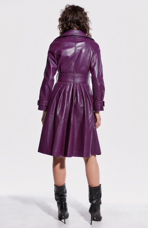 As By Df Darcy Recycled Leather Trench In Plum Wine