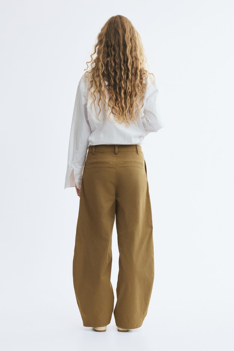 Barrel-leg Pants, Alternate, color, Dark beige