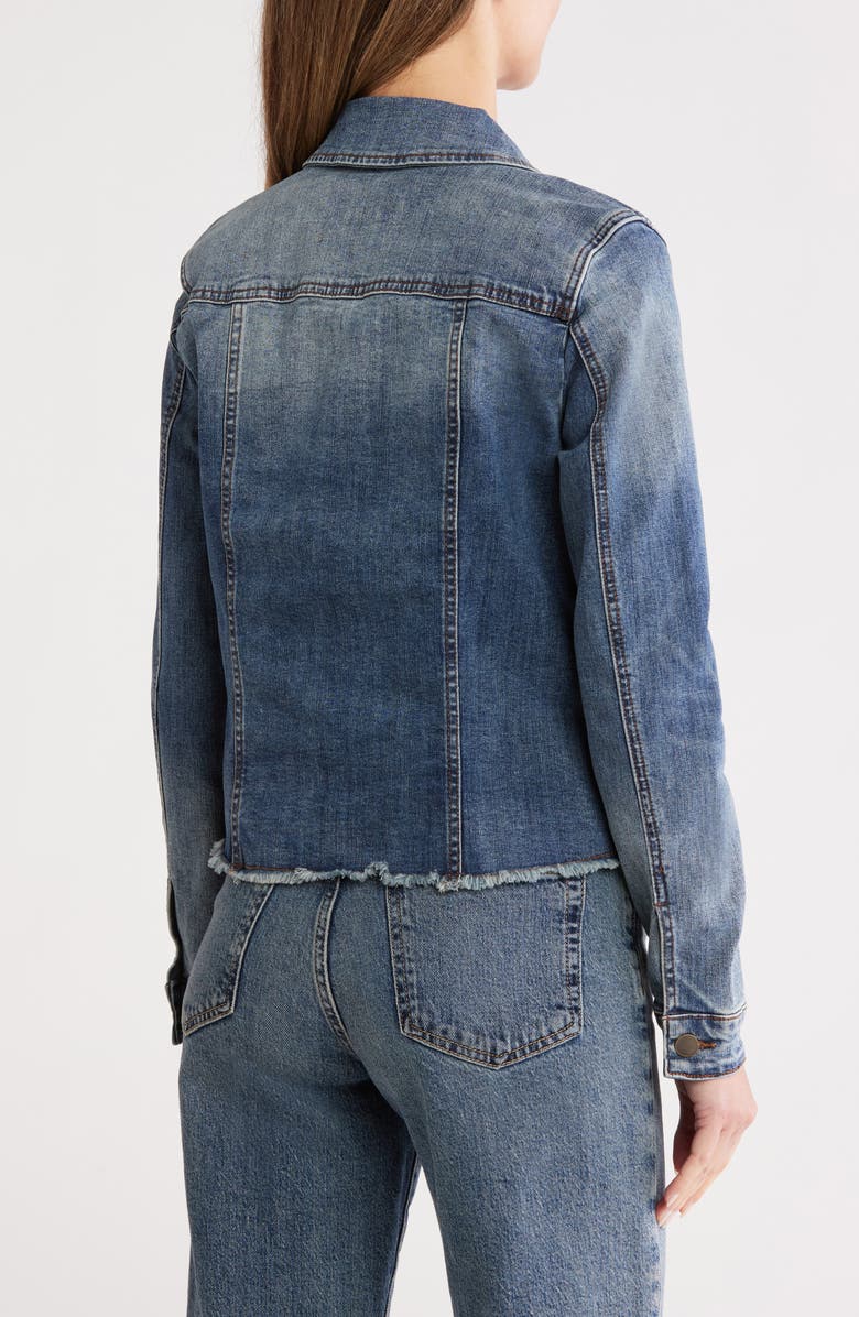 KUT from the Kloth Jill Raw Hem Denim Jacket, Alternate, color, Witch Hazel