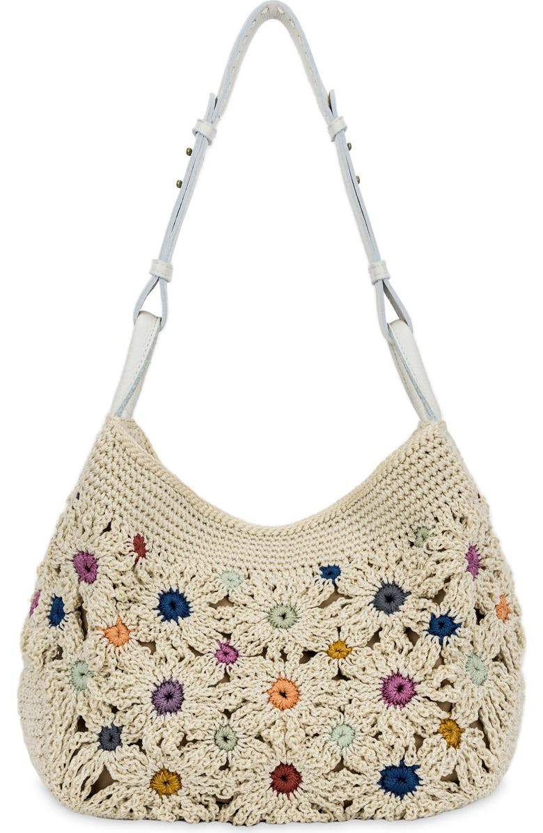 The Sak Los Feliz Hobo Hand Crochet Bag, Alternate, color, Sand Suede