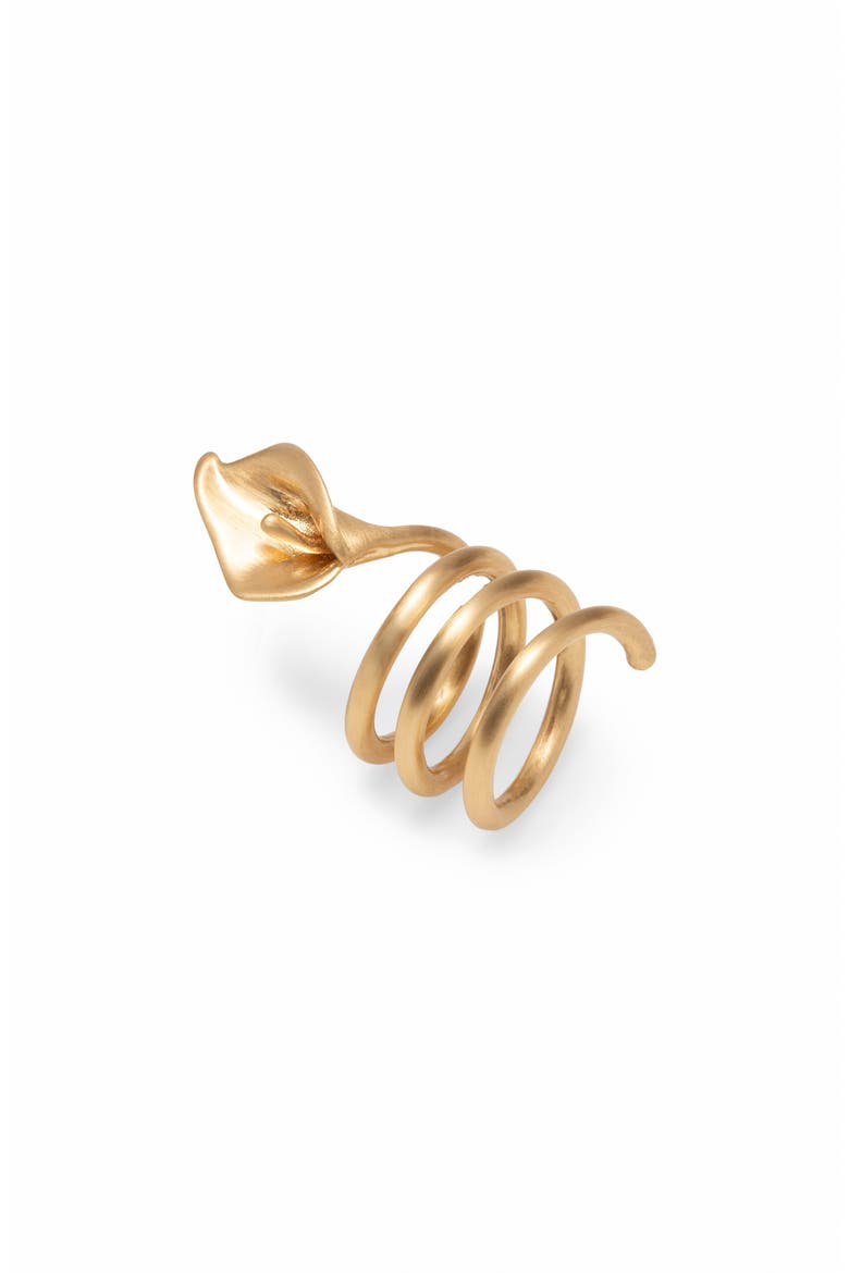 Calla Wavy Ring, Main, color, BRUSHED BRASS