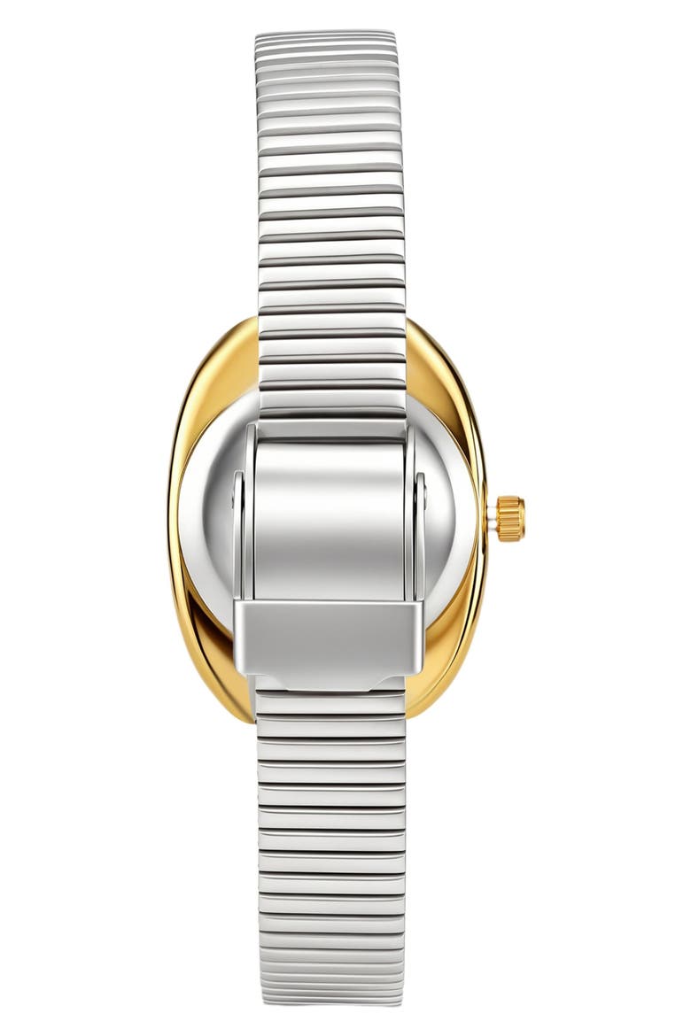Amalfi Oval Two Tone Watch, 33mm, Alternate, color, GOLD/ SILVER/ WHITE