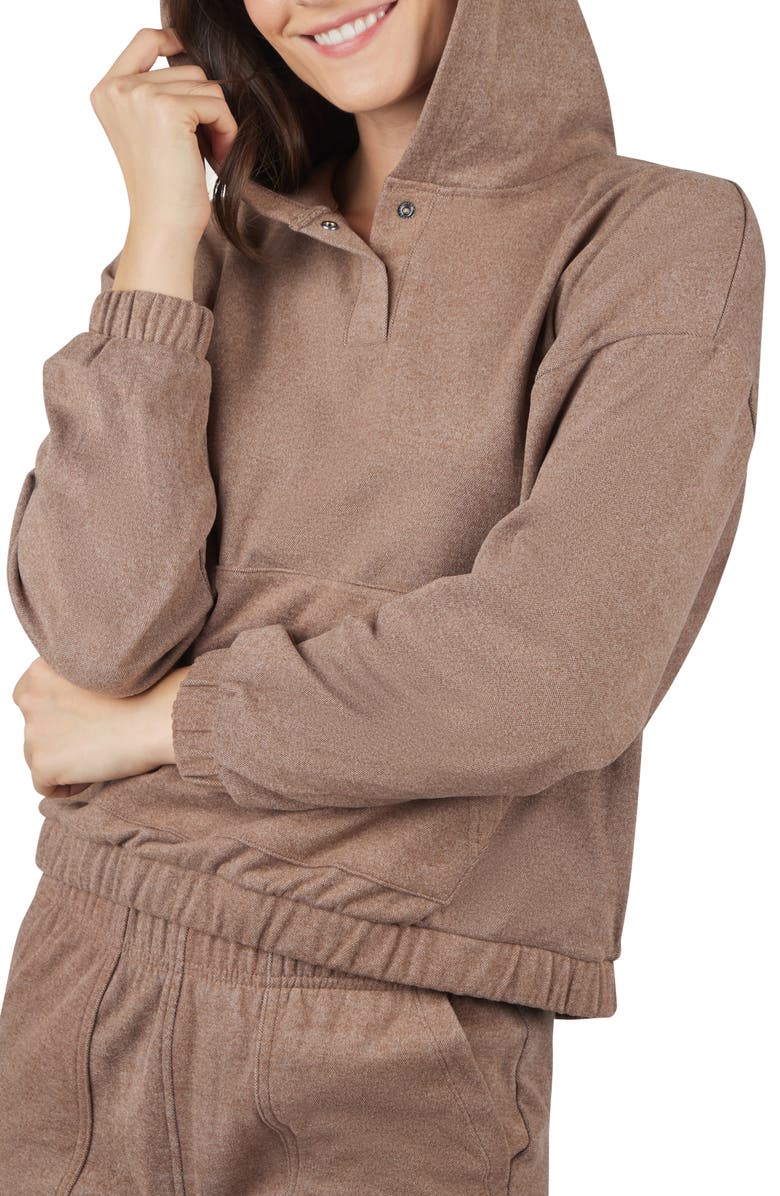 90 DEGREE BY REFLEX Alma Marled Piqué Hoodie, Main, color, 
