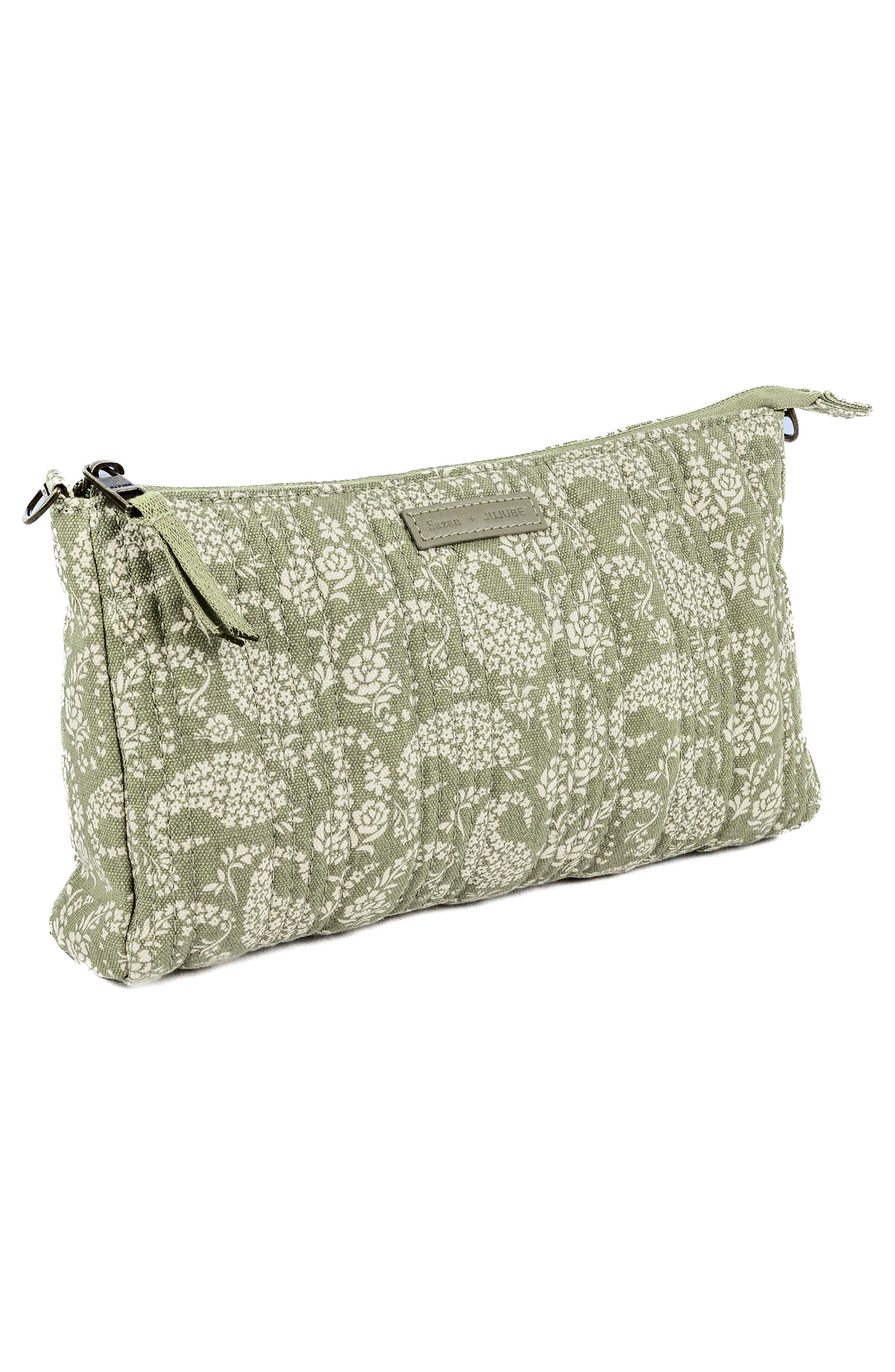 JuJuBe x Sazan Set of 3 Cotton Canvas Pouches, Alternate, color, Paisley Floral
