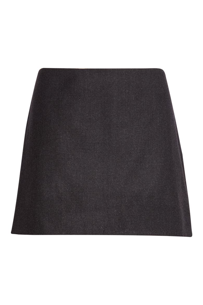 Kenna Wool Stretch Flannel Miniskirt, Main, color, GRAPHITE
