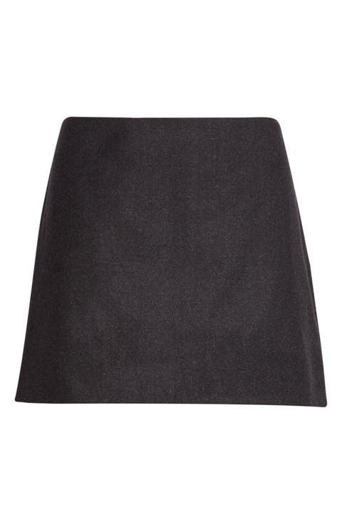 Kenna Wool Stretch Flannel Miniskirt
