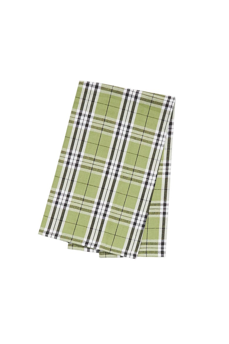 Max Plaid Cotton Kitchen Towel, Main, color, Green
