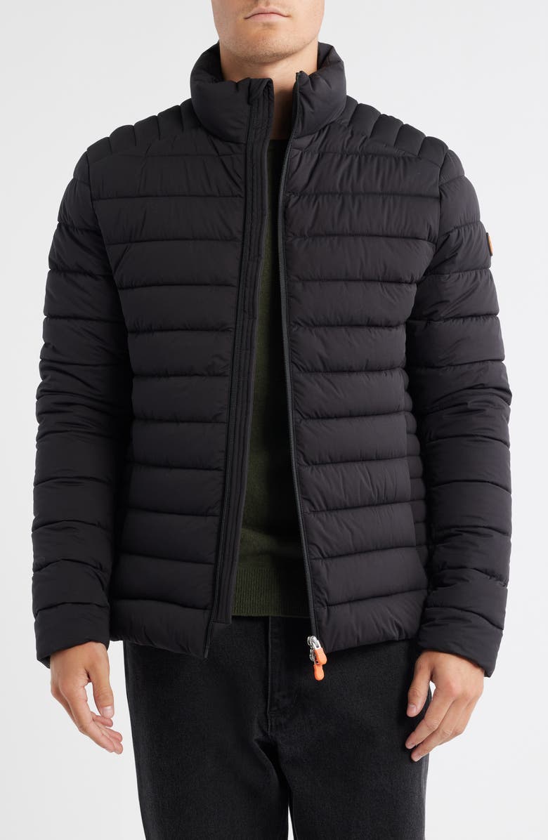 Save The Duck Ari Water Resistant Quilted Puffer Jacket, Main, color, Black