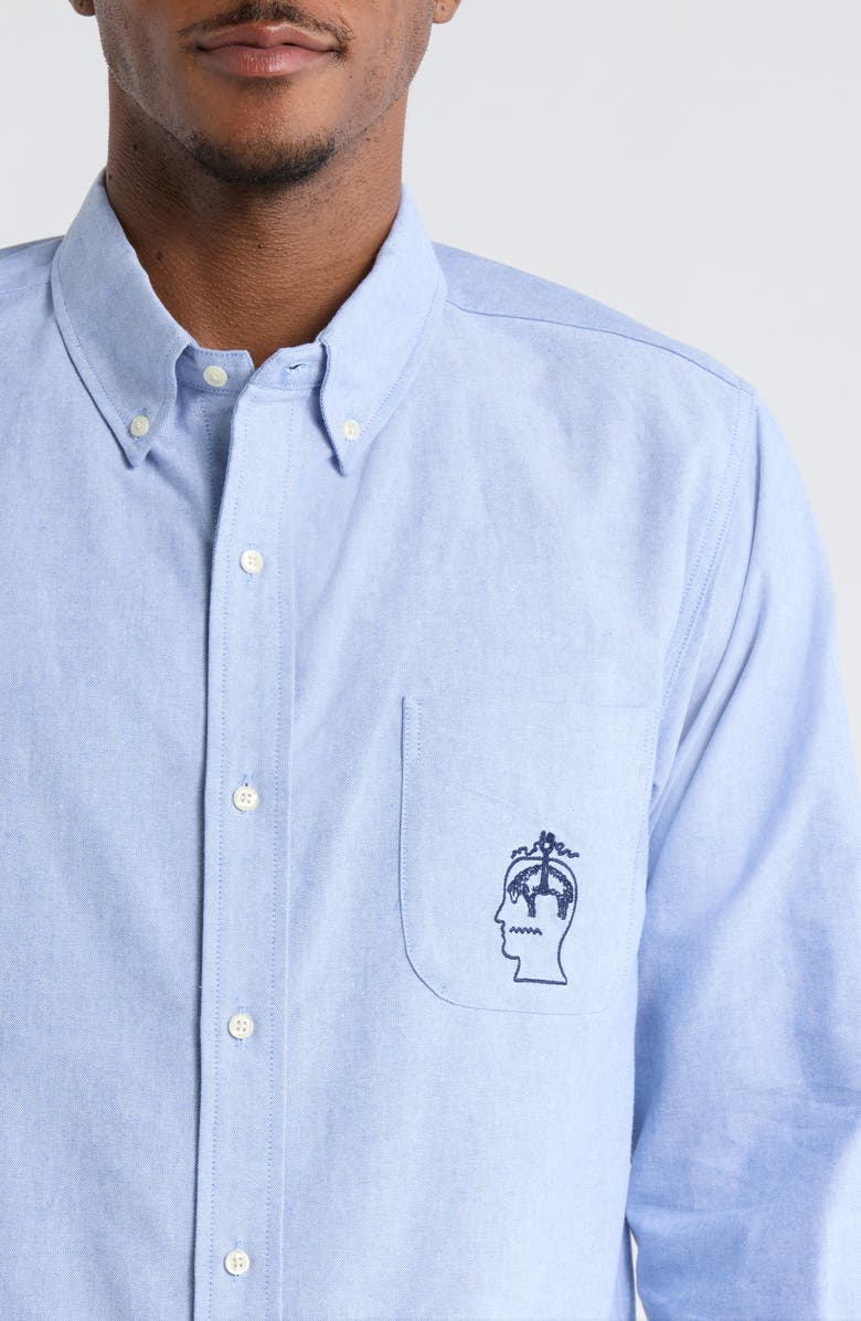 Brain Dead x Brooks Brothers California Selvedge Oxford Button-Down Shirt, Alternate, color, Blue