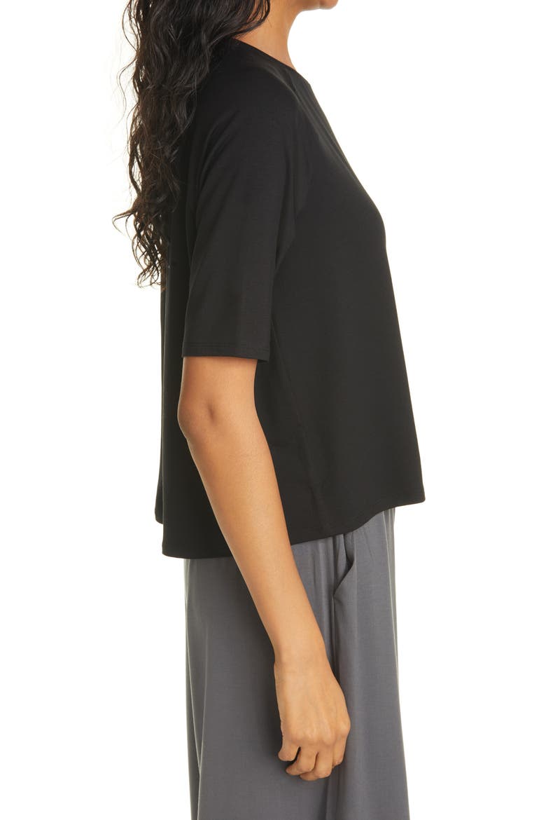 Elbow Sleeve Top, Alternate, color, BLACK