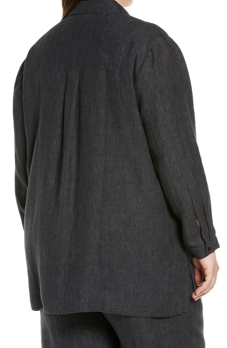 Eileen Fisher Classic Collar Organic Linen Boxy Shirt, Alternate, color,