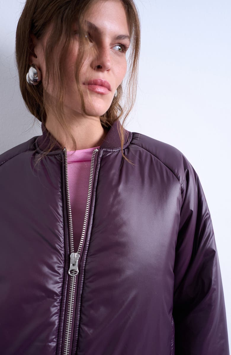 Topshop Insulated Bomber Jacket, Alternate, color, Purple