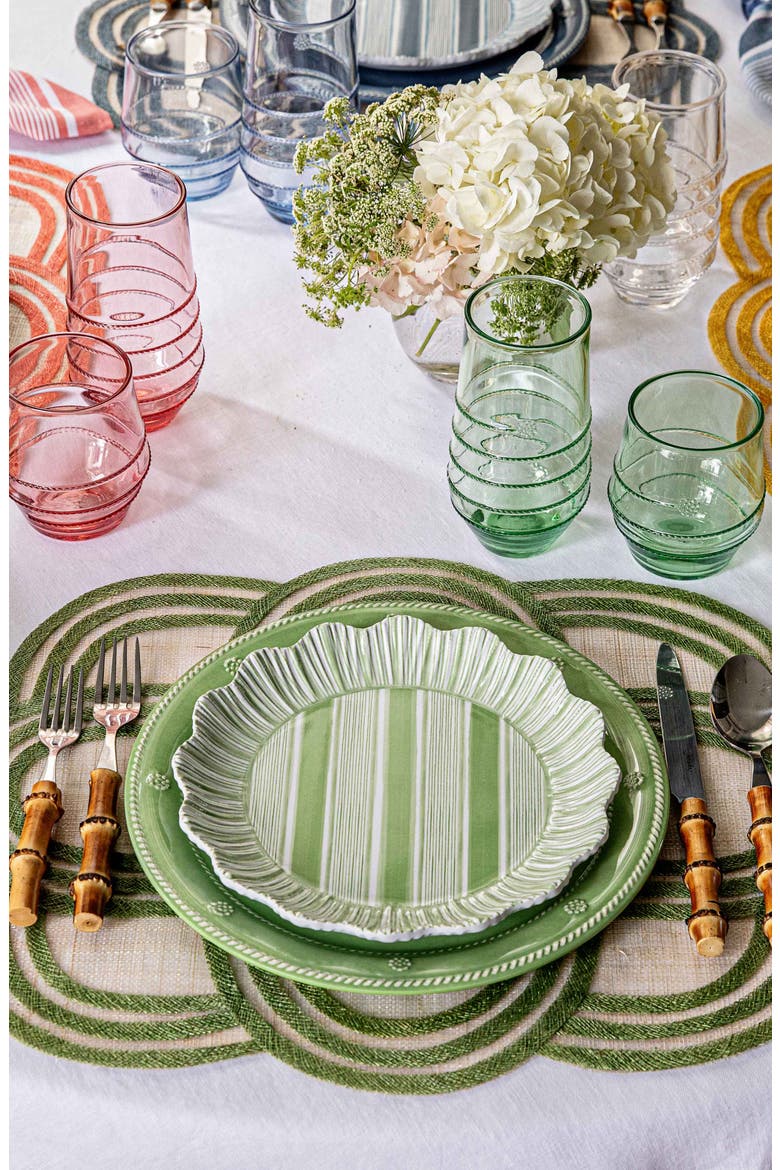Berry & Thread Set of 4 Melamine Dinner Plates, Alternate, color, SEAGRASS
